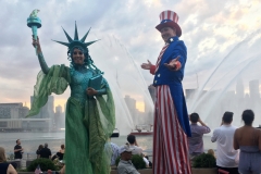 Uncle Sam and Lady Liberty Stilt Walkers for July 4th