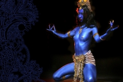 Thai Blue Body Paint Performer