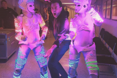 Jimmy Fallon with LED Robots